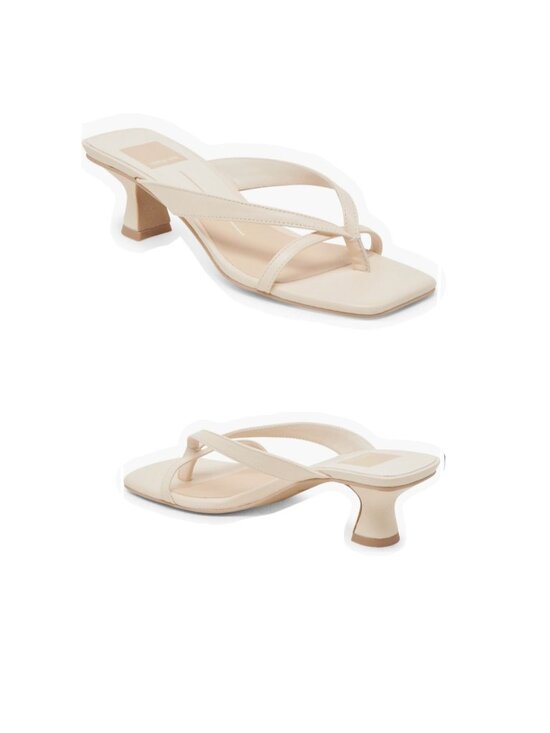 Dolce Vita Brevel Bone Ivory Kitten Heel Sandals Size 10 - Picture 2 of 9